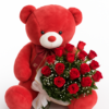 oso con ramo rosas Ramo Besos y abrazos
