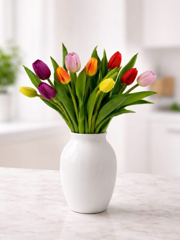 ramo-tulipanes-valencia-vitalflora.jpg Ramo de tulipanes frescos elaborado artesanalmente por Vitalflora en Valencia