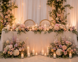 Decoración floral romántica en tonos pastel para bodas | Vitalflora Valencia