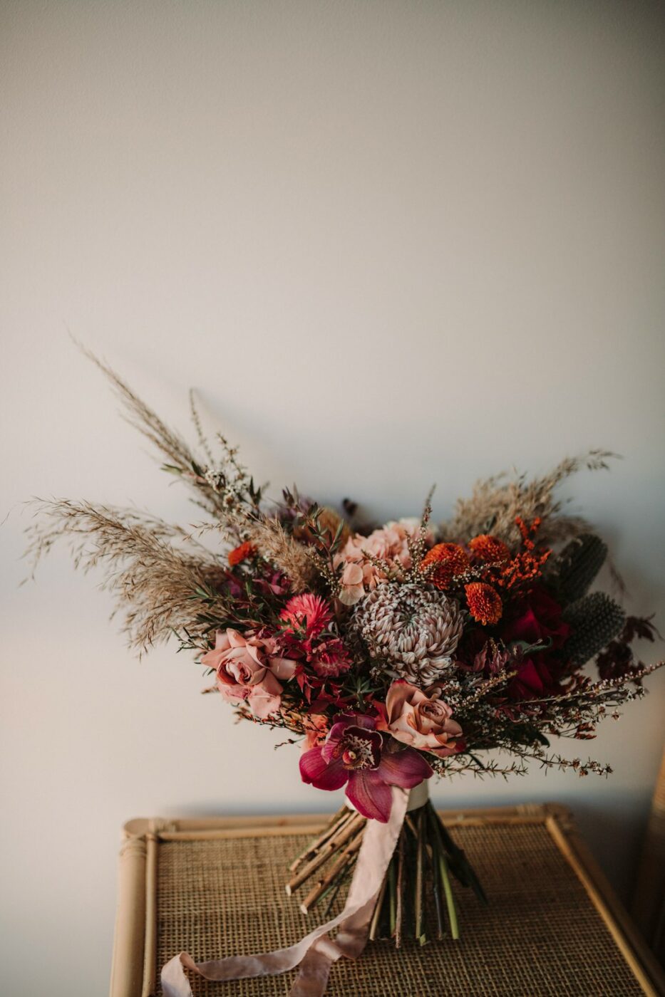 Ramo de flores secas para conservar el ramo de novia