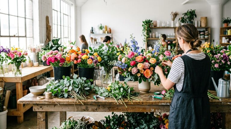 Diseño floral artesanal al comprar centros de mesa para celebraciones Valencia en VitalFlora
